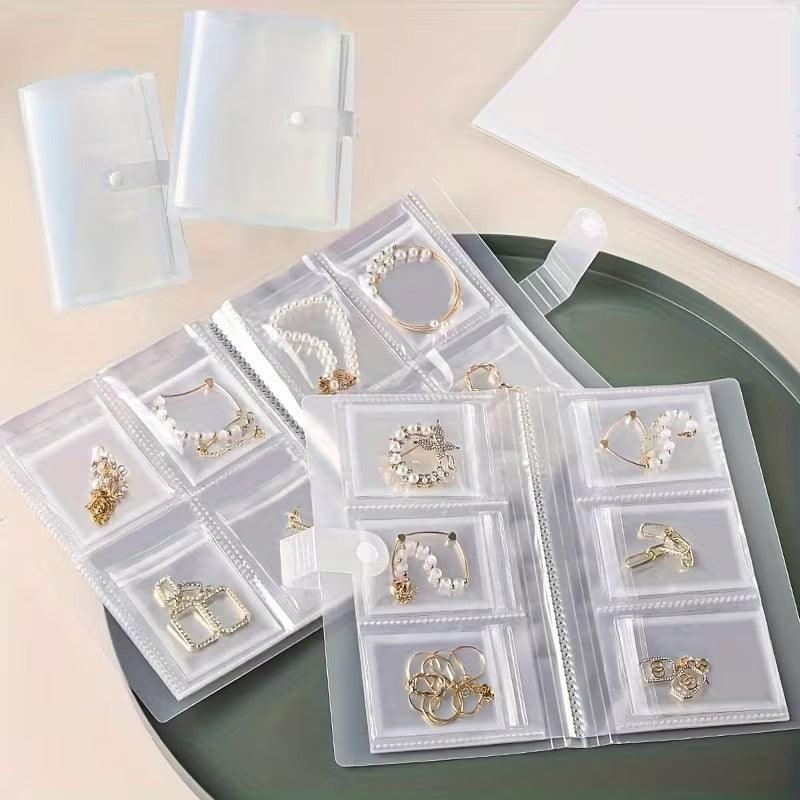 84-Grid Portable Plastic Jewelry Organizer Book - High Capacity Jewelry Storage & Display Case for Earrings & Rings