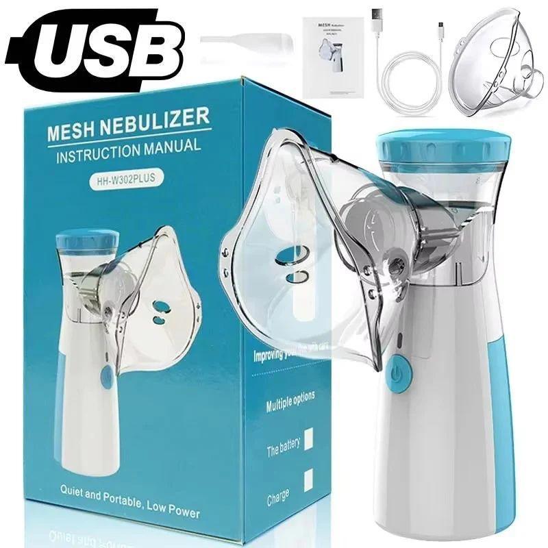 Portable Mesh Nebuliser Machine - Silent Ultrasonic Inhaler for Kids & Adults (Handheld & Battery Operated)