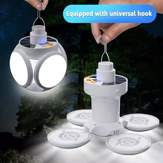 Solar 2-in-1 Rechargeable Foldable Hanging 5-Bulb Light Homnix PK