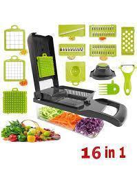 16-in-1 Professional Vegetable Slicer & Mandoline Chopper - Multipurpose Dicer, Grater & Cutter with Drainage Basket - Homnix.pk