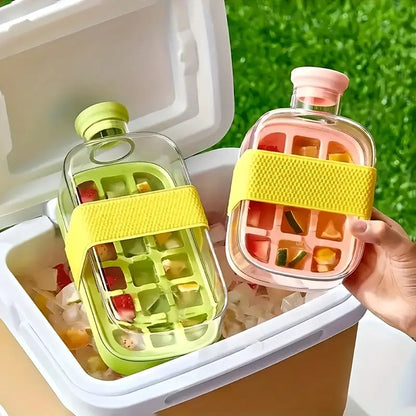 2-in-1 Silicone Pop-It Ice Tray Box with Straw  Homnix PK