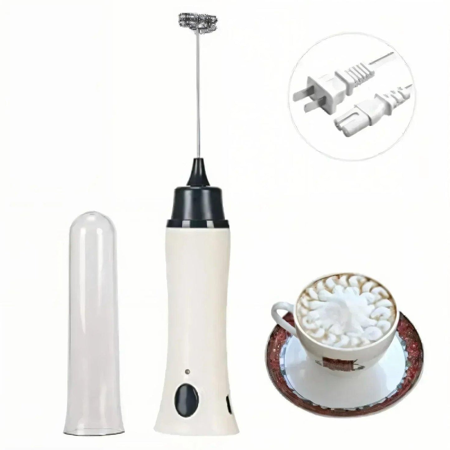 Heavy Duty 2-in-1 Rechargeable & Direct Power Milk Frother - Professional Coffee Beater with Premium Box Packing - Homnix.pk