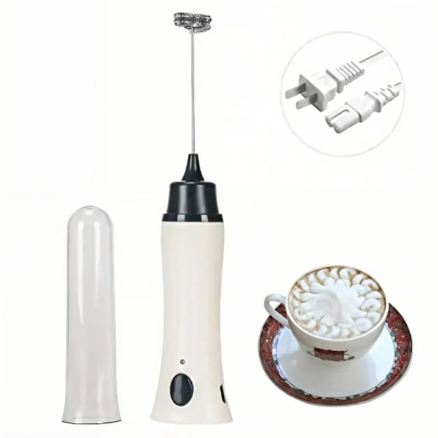 Heavy Duty 2-in-1 Rechargeable & Direct Power Milk Frother - Professional Coffee Beater with Premium Box Packing - Homnix.pk