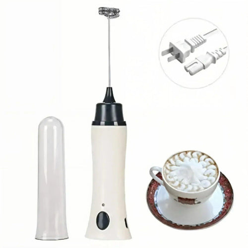 Heavy Duty 2-in-1 Rechargeable & Direct Power Milk Frother - Professional Coffee Beater with Premium Box Packing - Homnix.pk