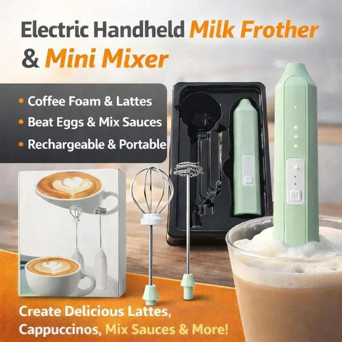2-in-1 Rechargeable Electric Egg & Coffee Beater - Multi-Speed Mixer with Storage Tray & Box Packing - Homnix.pk
