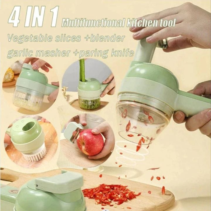 4-in-1 Rechargeable Vegetable Chopper & Peeler | Homnix PK
