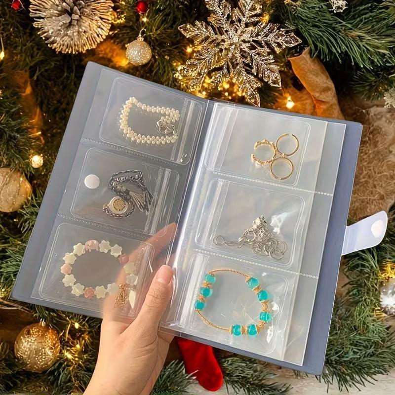 84-Grid Portable Plastic Jewelry Organizer Book - High Capacity Jewelry Storage & Display Case for Earrings & Rings
