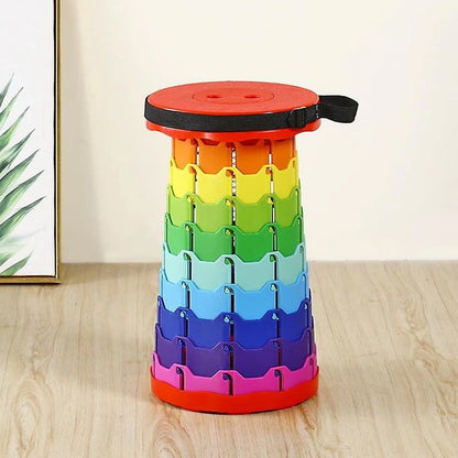 Adjustable Telescopic Folding Round Stool - Portable & Retractable Travel Seat for Outdoor, Fishing & Home (Homnix PK)