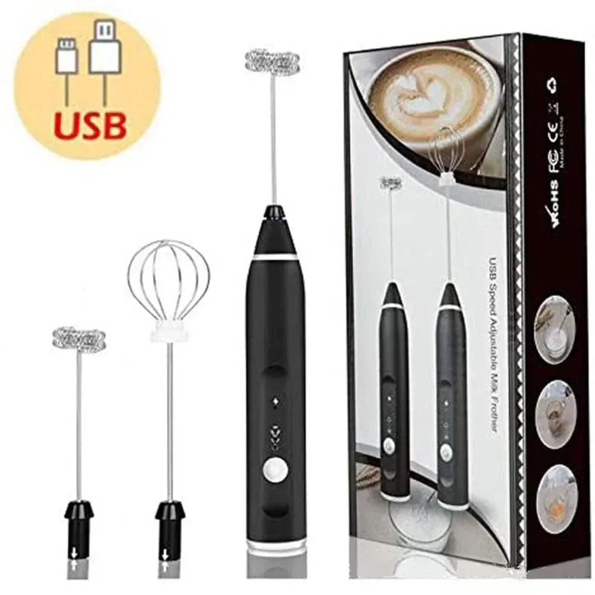 2-in-1 Rechargeable Handheld Coffee & Egg Beater - Portable Electric Milk Frother with Small Box Packing - Homnix.pk