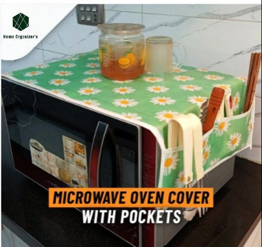 Microwave & Oven Flower Top Cover with Storage Pockets | Homnix PK
