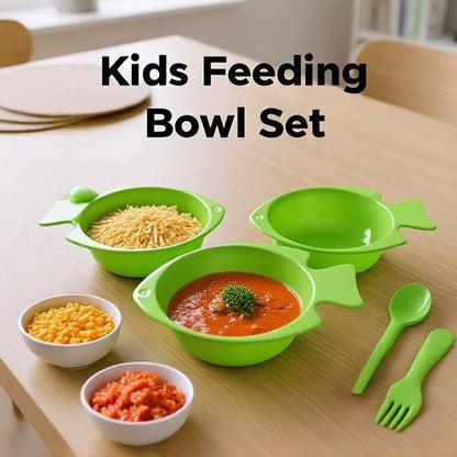Pack of 3 Fish Shape Bowls with Spoon & Fork | Homnix PK