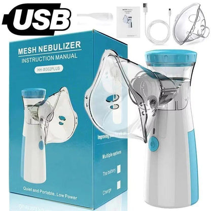 Portable Mesh Nebuliser Machine - Silent Ultrasonic Inhaler for Kids & Adults (Handheld & Battery Operated)