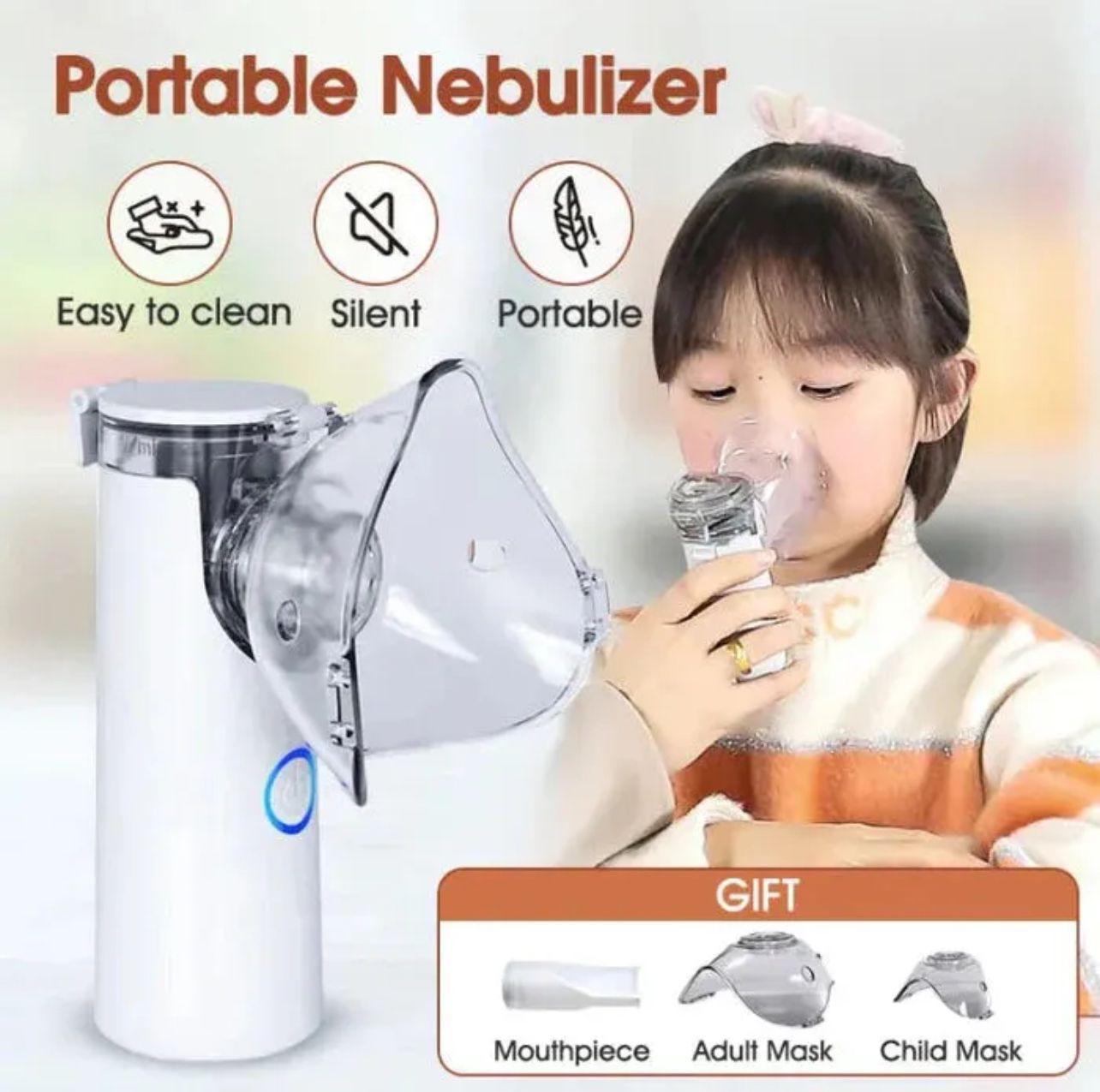 Portable Mesh Nebuliser Machine - Silent Ultrasonic Inhaler for Kids & Adults (Handheld & Battery Operated)