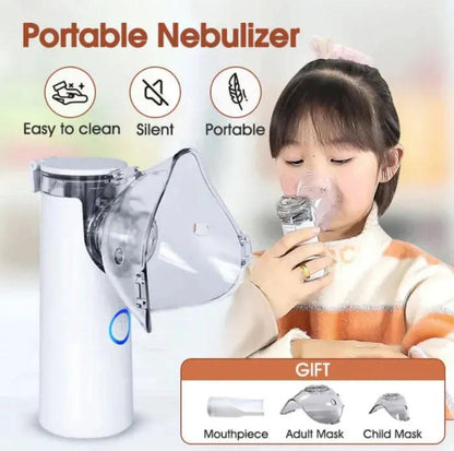 Portable Mesh Nebuliser Machine - Silent Ultrasonic Inhaler for Kids & Adults (Handheld & Battery Operated)