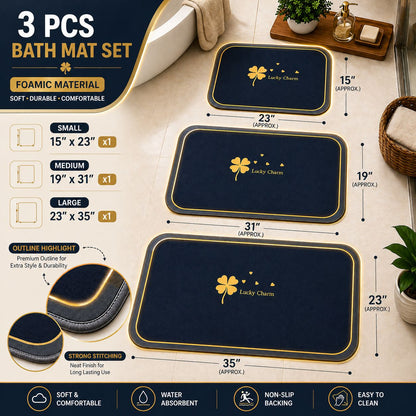 Set of 3 Lucky Charm Foamic Anti-slip Mats | Homnix PK