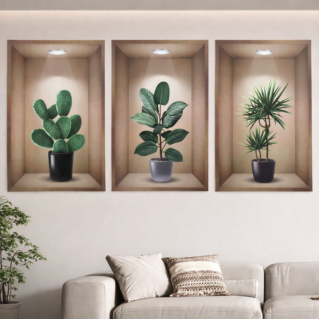 Set of 3pcs 3D Wall Paper Stickers - Brick Design Sheets | Homnix PK