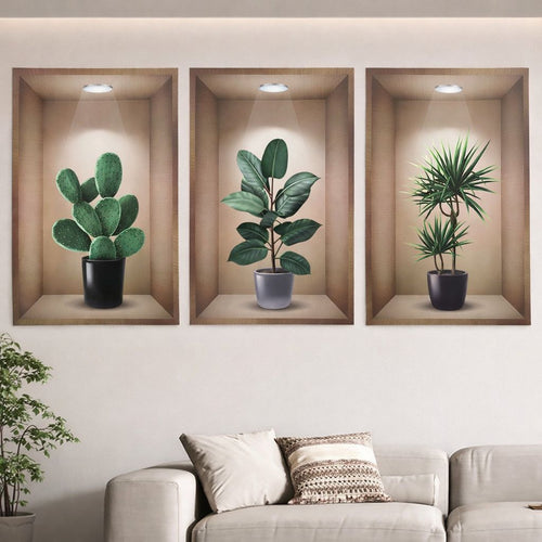 Set of 3pcs 3D Wall Paper Stickers - Brick Design Sheets | Homnix PK
