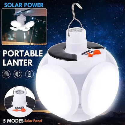 Solar 2-in-1 Rechargeable Foldable Hanging 5-Bulb Light  Homnix PK