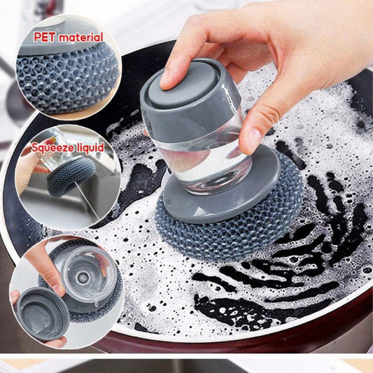 Stainless Steel Wire Palm Brush with Liquid Dispenser | Homnix PK