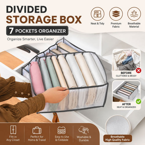Transparent Garments Organizer - 7 & 9 Layer Wardrobe Storage | Homnix PK