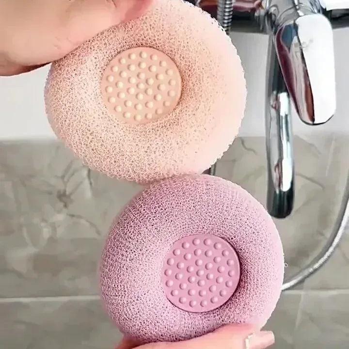 Imported Foamic Silicone Bath Scrubber - Soft Massage Body Brush with Built-in Sponge for Deep Cleaning (Random Colors) - Homnix.pk