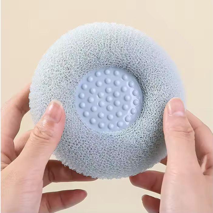 Imported Foamic Silicone Bath Scrubber - Soft Massage Body Brush with Built-in Sponge for Deep Cleaning (Random Colors) - Homnix.pk
