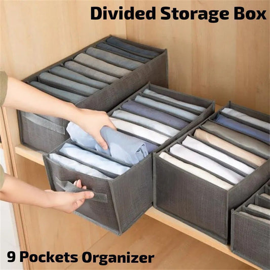 Woven Fabric Wardrobe Organizer - 6 & 9 Pockets Foldable Storage | Homnix PK