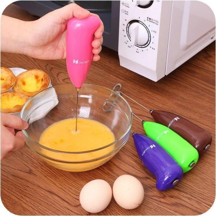 Portable Cell Operated Coffee Beater & Egg Frother - Stainless Steel Hand Mixer (Card Packing) - Homnix.pk