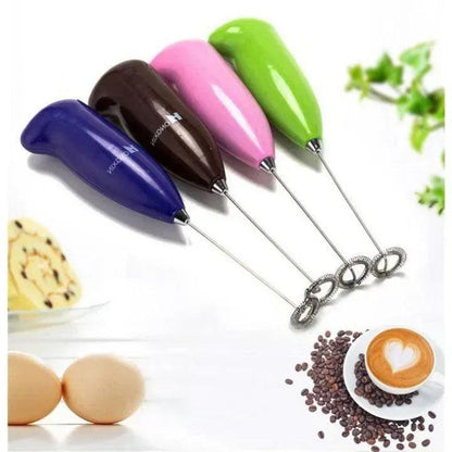 Portable Cell Operated Coffee Beater & Egg Frother - Stainless Steel Hand Mixer (Card Packing) - Homnix.pk