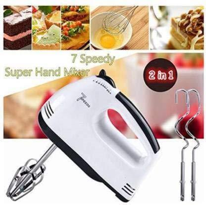 Scarlett Electric Hand Mixer & Egg Beater - 7 Speed Control with Chrome Beaters & Dough Hooks (180W) - Homnix.pk