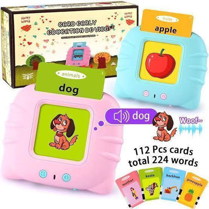 Rechargeable Educational Speaking Flash Cards Toy - 112 Cards (224 Words) for Early Learning & Speech Development - Homnix.pk