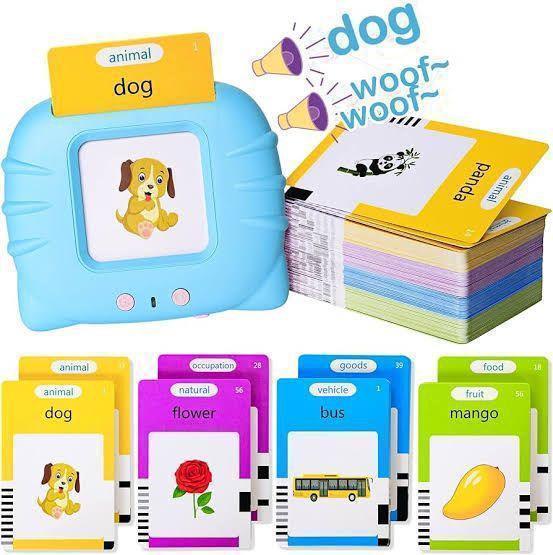 Rechargeable Educational Speaking Flash Cards Toy - 112 Cards (224 Words) for Early Learning & Speech Development - Homnix.pk