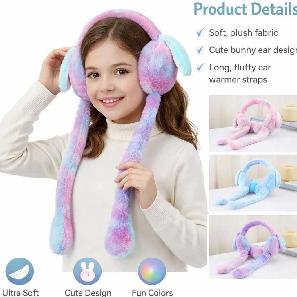 Moving Ears Bunny Headband for Kids - Funny Plush Jumping Rabbit Ear Cap (Random Colors) - Viral Toy for Girls & Boys