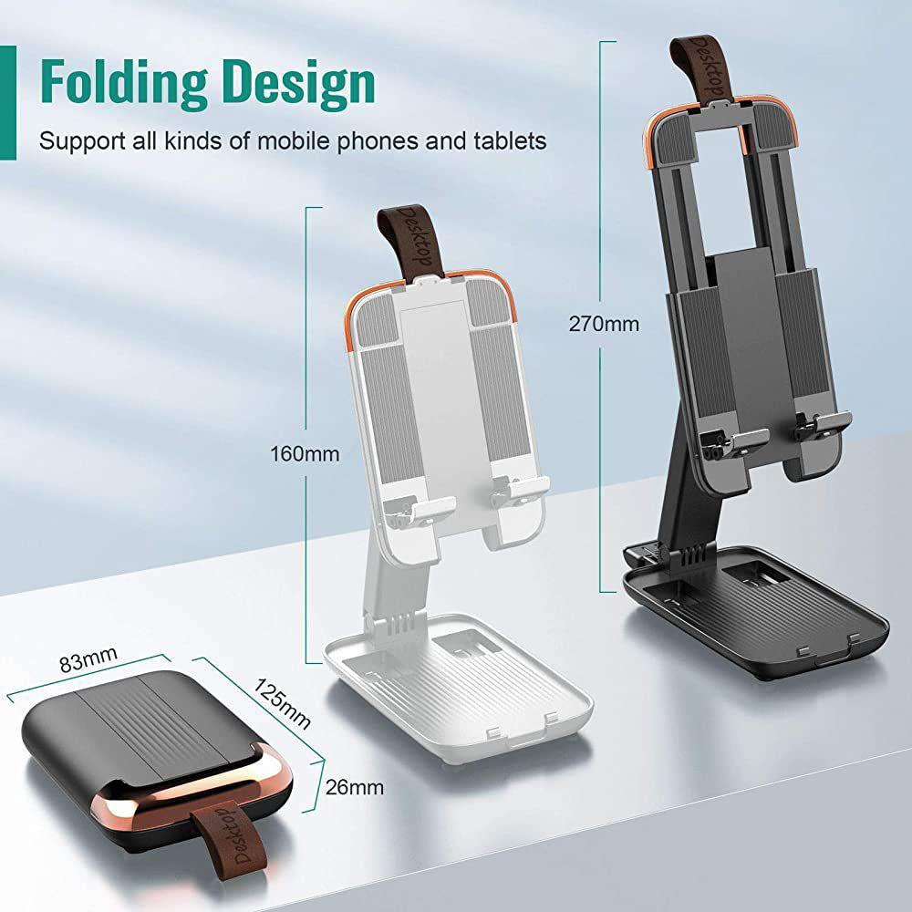 2-in-1 Double Step Portable Pocket Mobile & iPad Stand - PowerBank Style Foldable Holder
